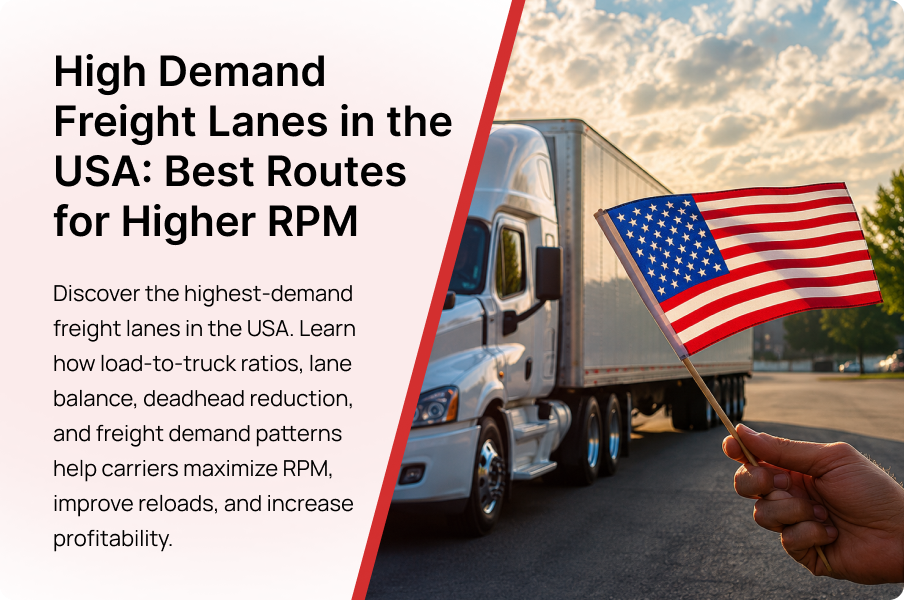 High-demand freight lanes in the USA